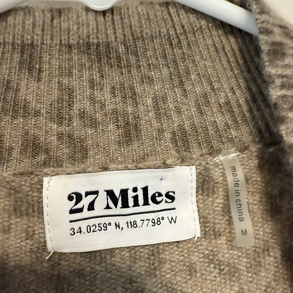 27 Miles Cashmere Brown Leopard‎ Print Turtleneck Size Medium - Picture 2 of 7